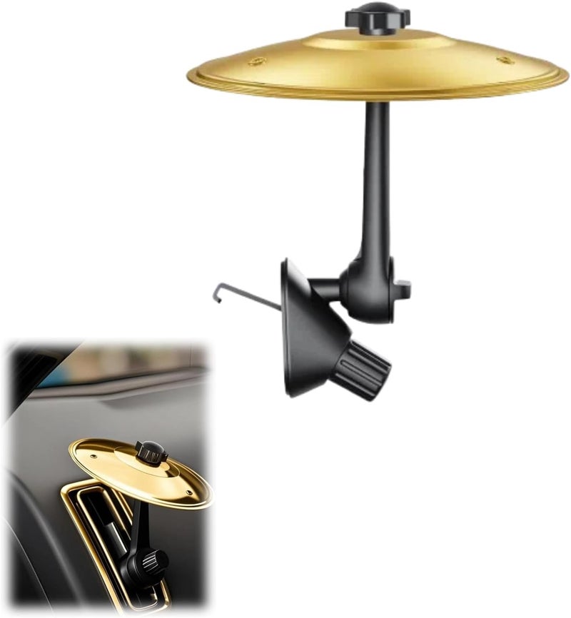 LIAMTU Car Vent Crash Cymbal - Make Driving Fun! Easy Install, Good For Drummers & Music Lovers,Gold - Image 1